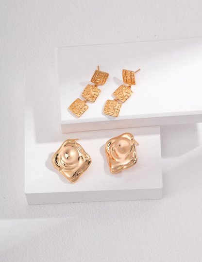 Minimalist Style Triple Square Sterling Silver Drop Earrings | Mix Mix Style [Hot Seller]-Mix MIx Style