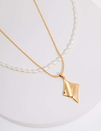 Vintage Gold Plated Akoya Pearl s925 Sterling Silver Necklace | Mix Mix Style-Mix MIx Style