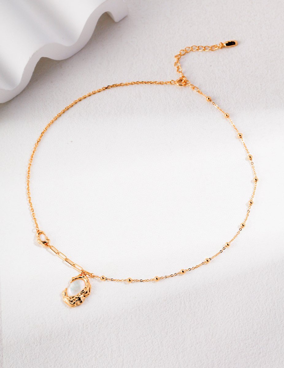 Mother of Pearl s925 Sterling Silver Chain Necklaces | Mix Mix Style-Mix MIx Style