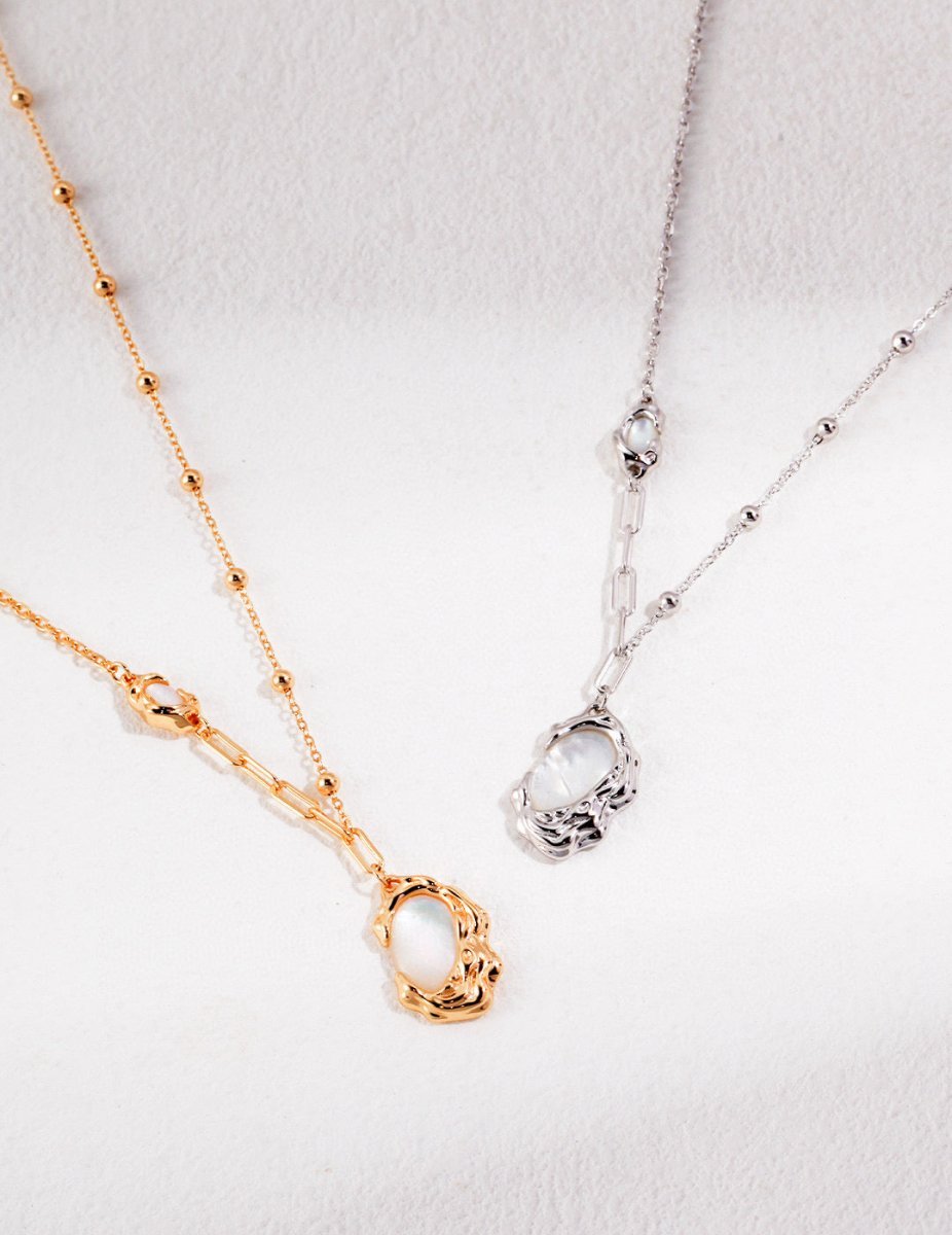 Mother of Pearl s925 Sterling Silver Chain Necklaces | Mix Mix Style-Mix MIx Style