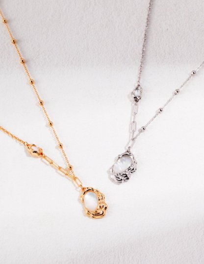 Mother of Pearl s925 Sterling Silver Chain Necklaces | Mix Mix Style-Mix MIx Style