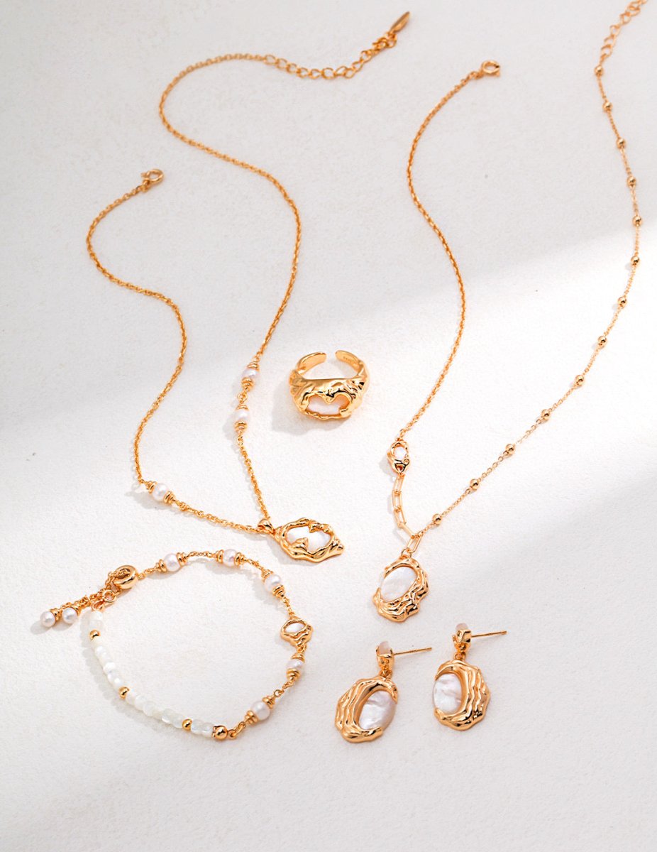 Mother of Pearl s925 Sterling Silver Chain Necklaces | Mix Mix Style-Mix MIx Style