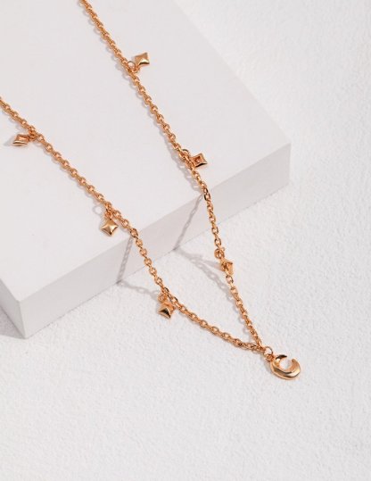 Moon and Star Sterling Silver Necklace | Mix Mix Style-Mix MIx Style