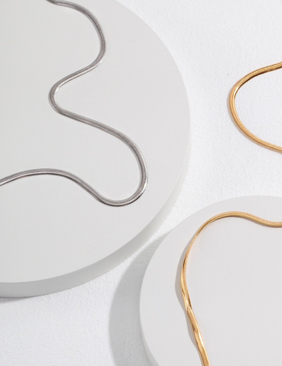 s925 Sterling Silver Gold Snake Chain | Mix Mix Style-Mix MIx Style