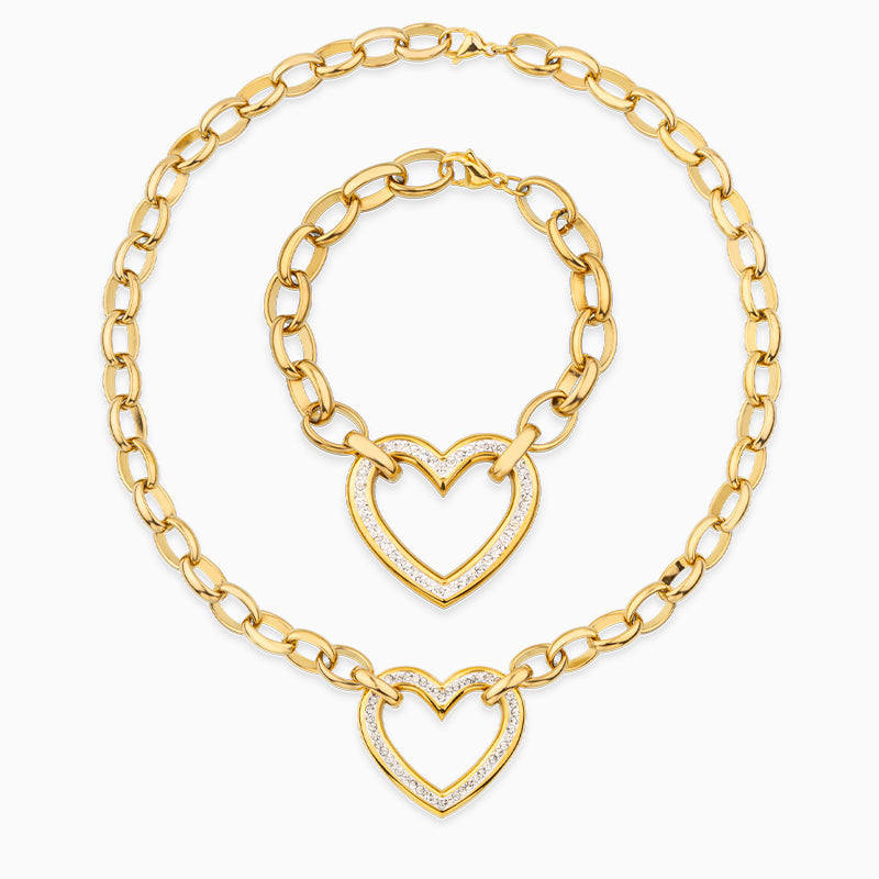 Ronda Heart Pendant Jewelry Set-Mix MIx Style