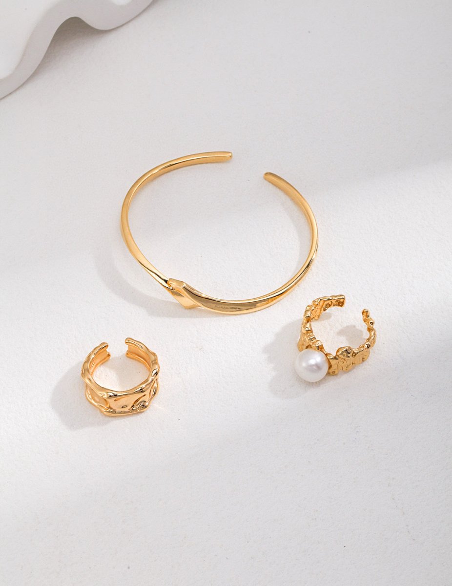 Irregular Sterling Silver Wide Band Open Adjustable Ring | Mix Mix Style [Hot Seller]-Mix MIx Style