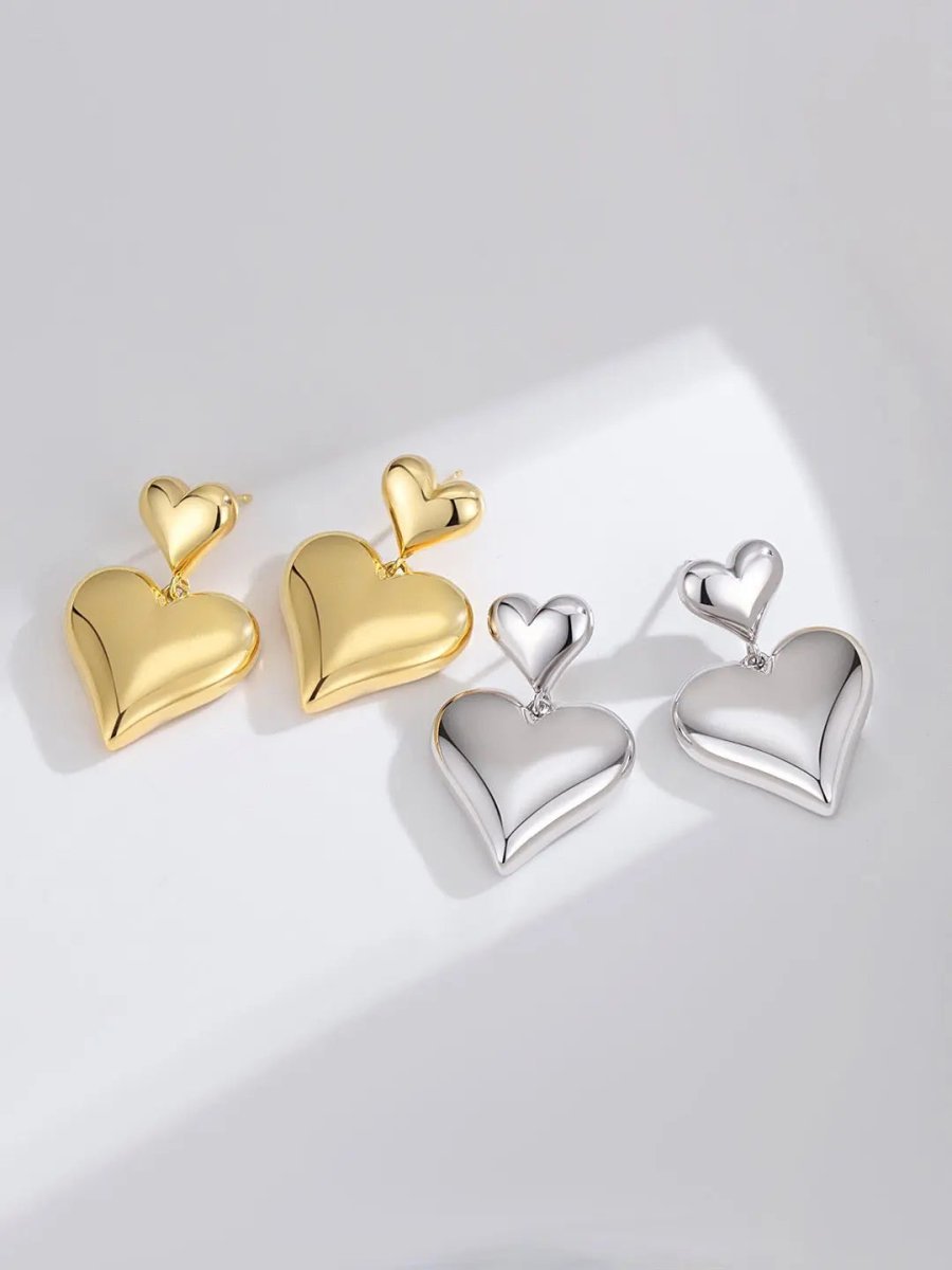 Double Love Heart s925 Sterling Silver Earrings | Mix Mix Style [Hot Seller]-Mix MIx Style