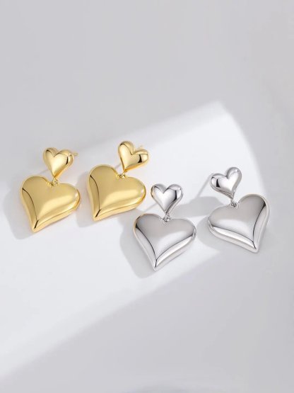 Double Love Heart s925 Sterling Silver Earrings | Mix Mix Style [Hot Seller]-Mix MIx Style