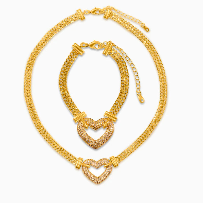 Paris Heart Pendant Jewelry Set-Mix MIx Style