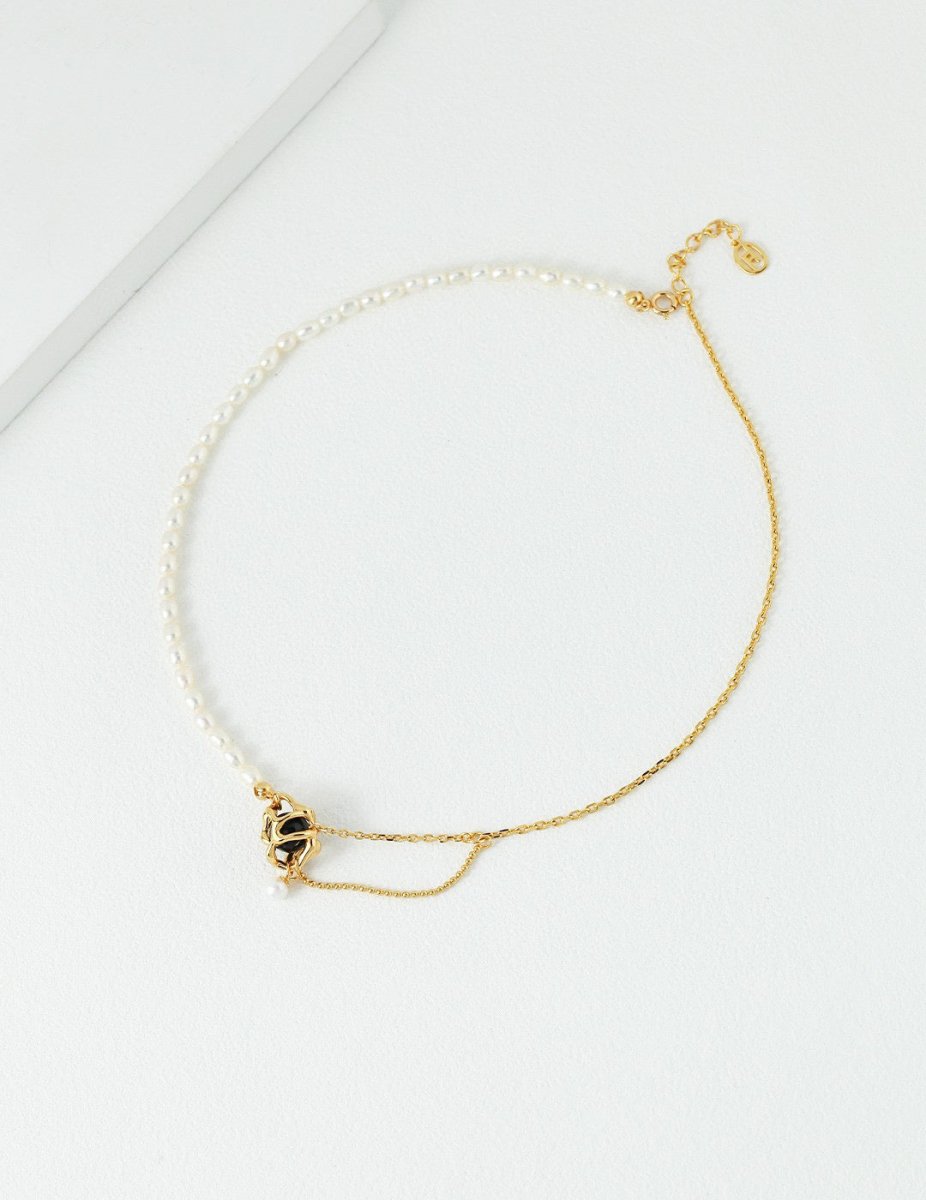 Sterling Silver and Black Gemstone Necklace | Mix Mix Style [Hot Seller]-Mix MIx Style