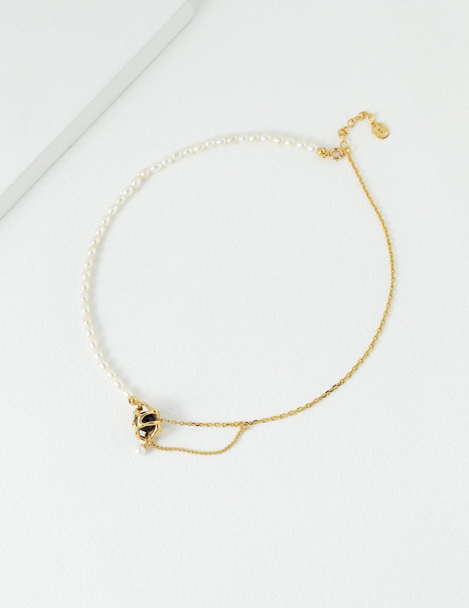 Sterling Silver and Black Gemstone Necklace | Mix Mix Style [Hot Seller]-Mix MIx Style