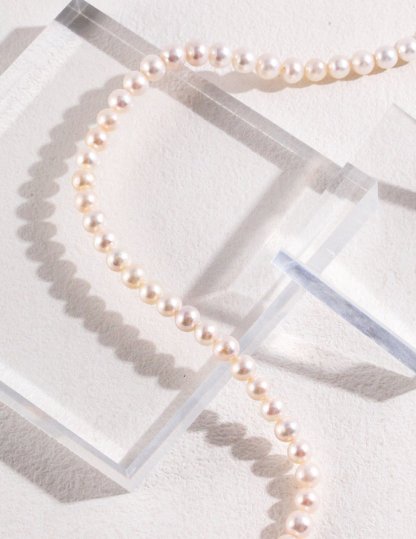 Vintage Gold Plated Classic Akoya Pearls Necklace | Mix Mix Style-Mix MIx Style