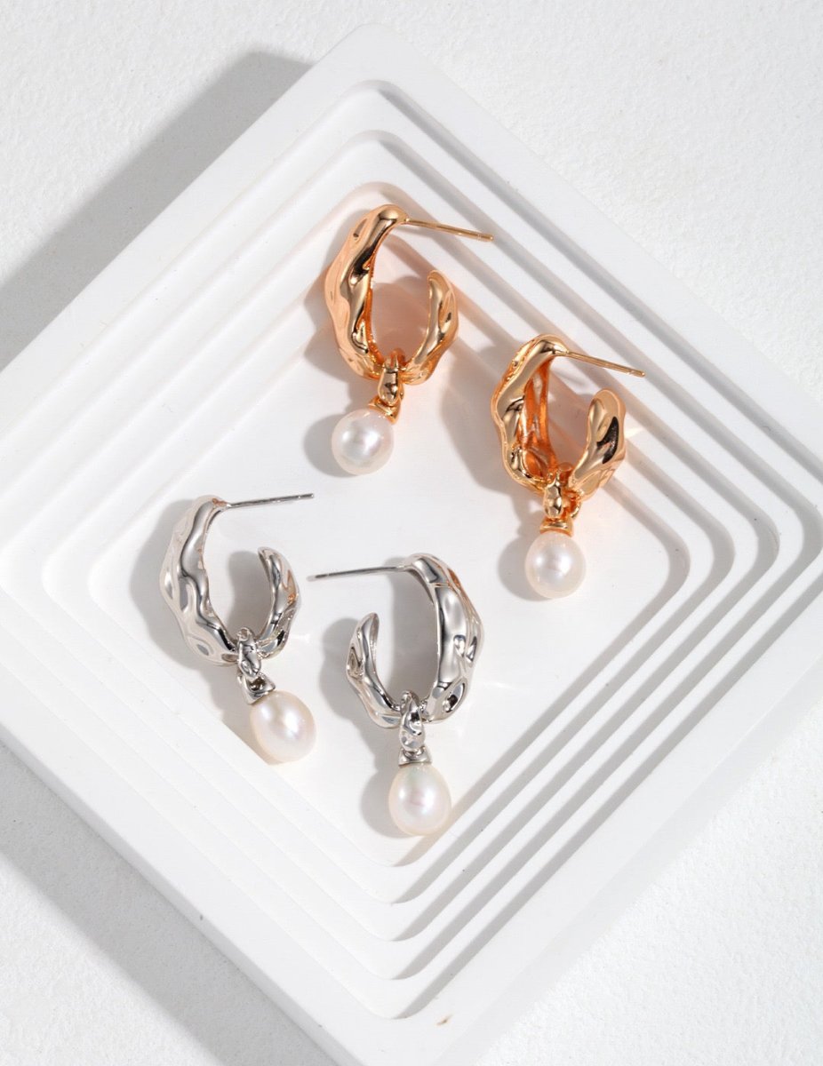 Vintage Irregular Delicate Akoya Pearl Earrings | Mix Mix Style-Mix MIx Style