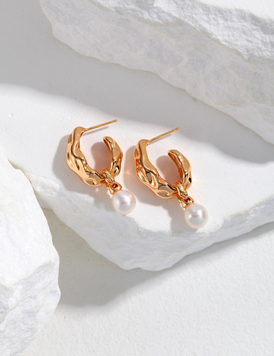 Vintage Irregular Delicate Akoya Pearl Earrings | Mix Mix Style-Mix MIx Style