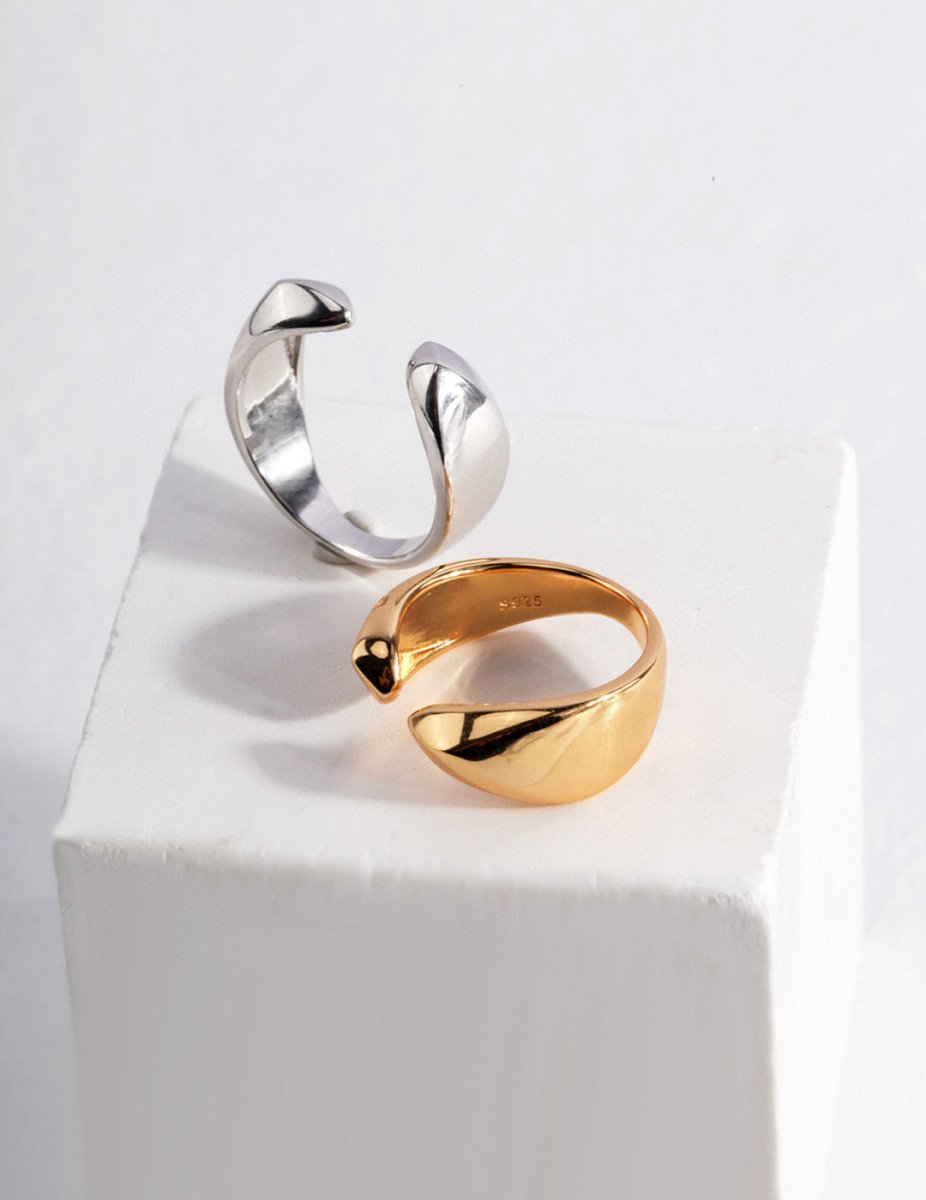 Minimalist Sterling Silver Open Adjustable Ring | Mix Mix Style-Mix MIx Style