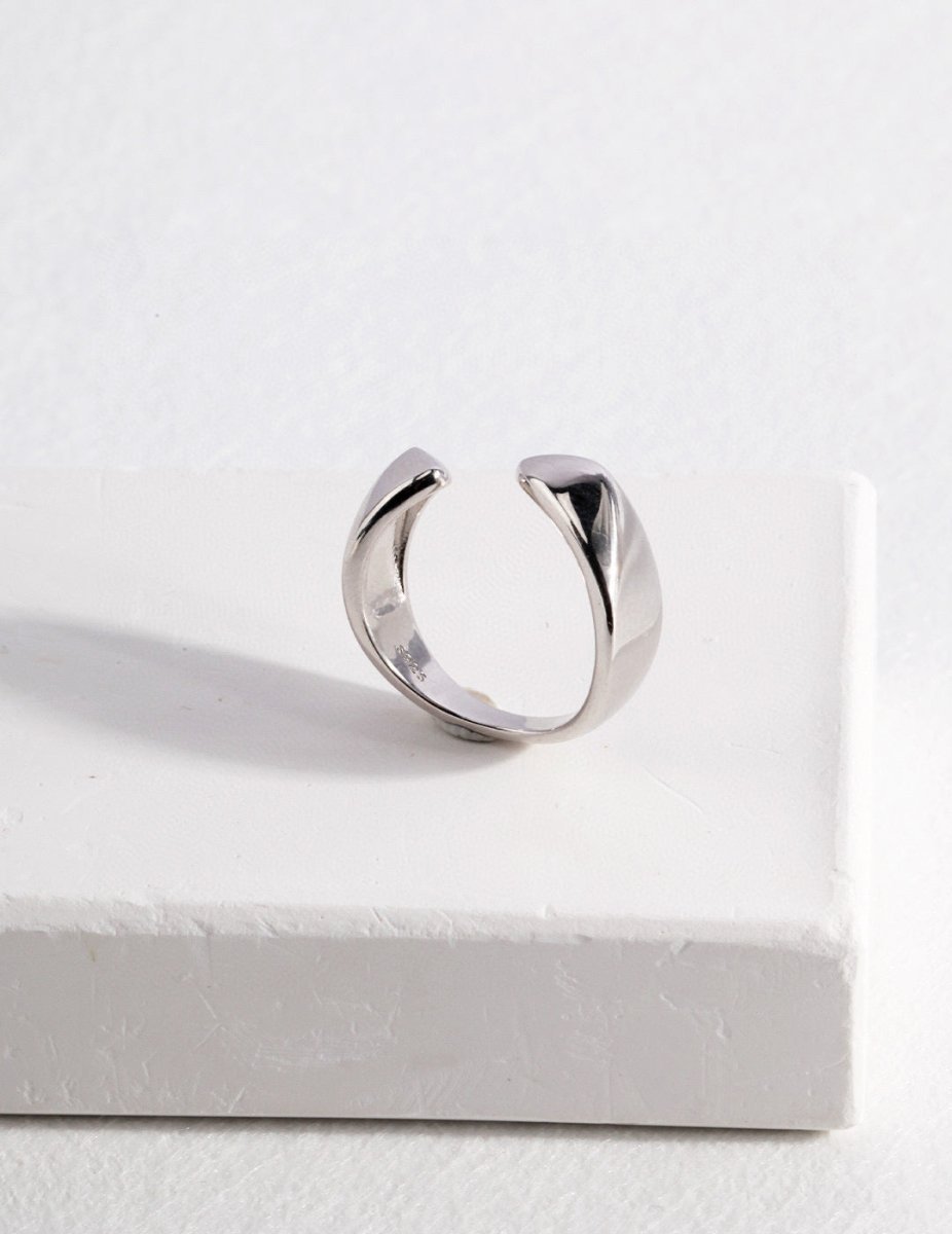 Minimalist Sterling Silver Open Adjustable Ring | Mix Mix Style-Mix MIx Style