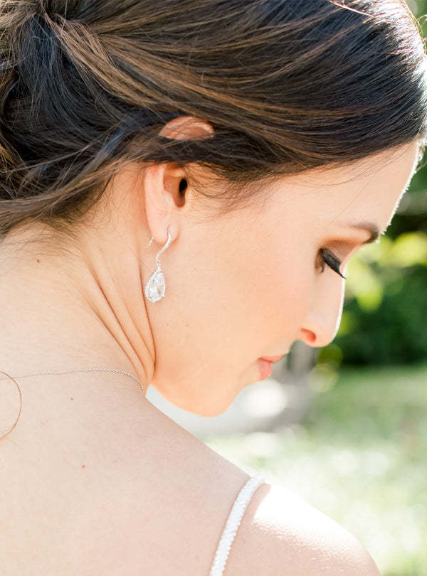 Moissanite Teardrop 18K White Gold Earrings | Mix Mix Style [Hot Seller]-Mix MIx Style