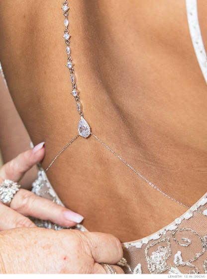 Moissanite Diamond Back Pendant 18K White Gold Necklace | Mix Mix Style [Hot Seller]-Mix MIx Style