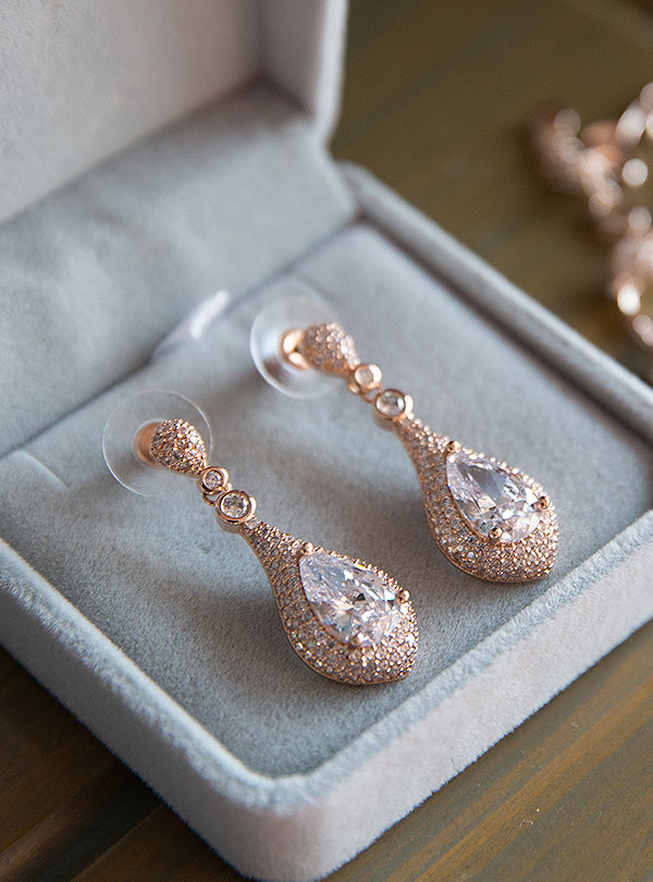 Moissanite Drop 18k White Gold Earrings | Mix Mix Style [Hot Seller]-Mix MIx Style