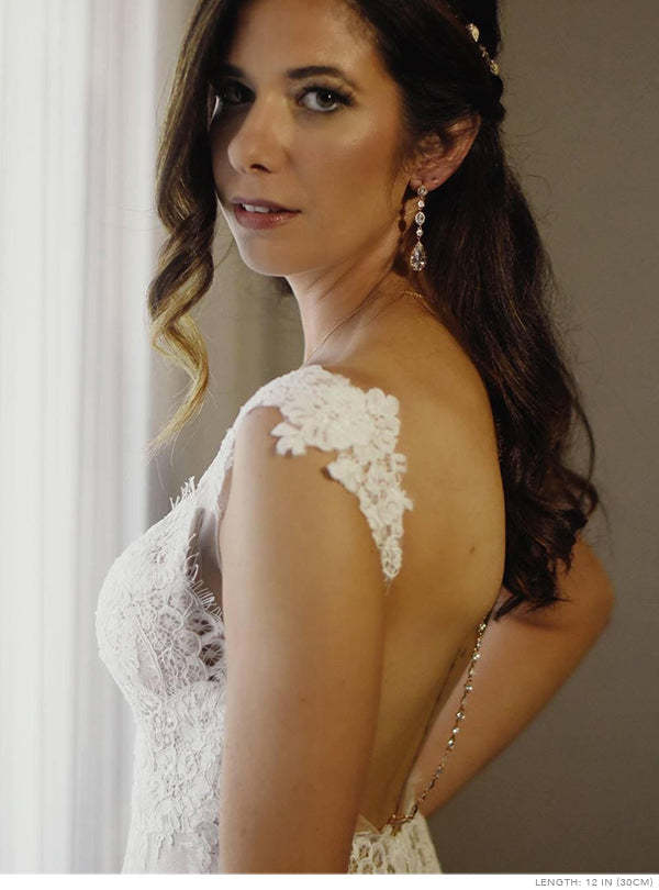 Moissanite Long Drop 18k White Gold Earrings | Mix Mix Style [Hot Seller]-Mix MIx Style