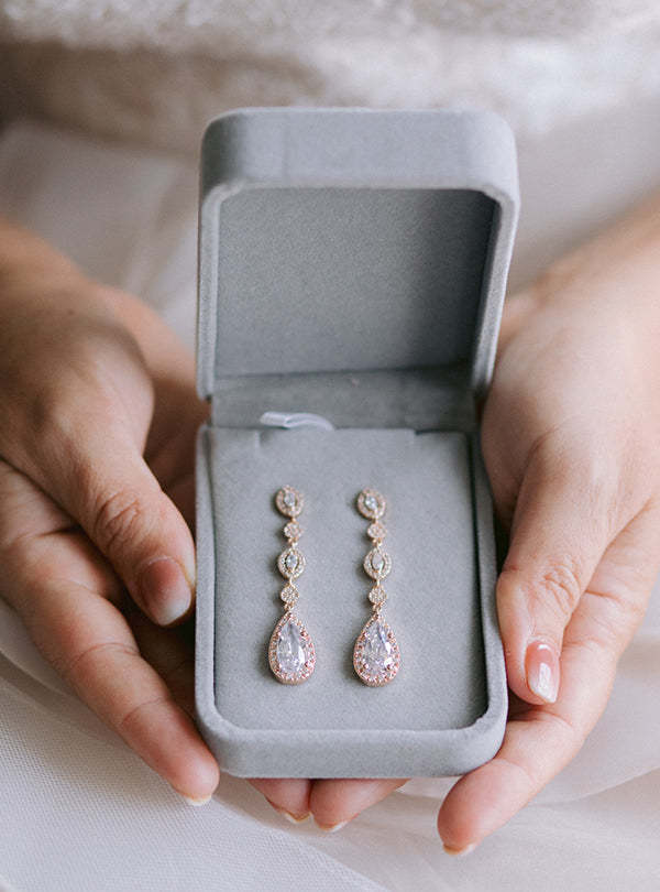 Moissanite Long Drop 18k White Gold Earrings | Mix Mix Style [Hot Seller]-Mix MIx Style