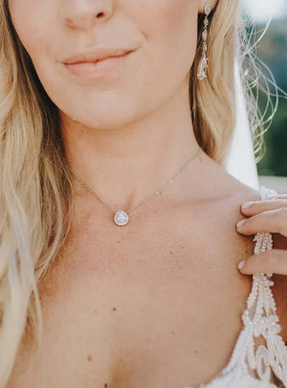 Teardrop 18K White Gold Necklace | Mix Mix Style [Hot Seller]-Mix MIx Style
