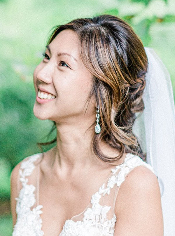 Moissanite Long Drop 18k White Gold Earrings | Mix Mix Style [Hot Seller]-Mix MIx Style