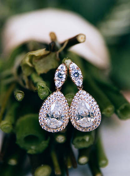 Lux Teardrop moissanite 18K White Gold Earrings | Mix Mix Style [Hot Seller]-Mix MIx Style