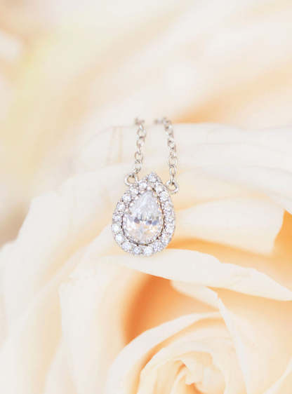 Margaux Teardrop 18K White Gold Necklace | Mix Mix Style [Hot Seller]-Mix MIx Style