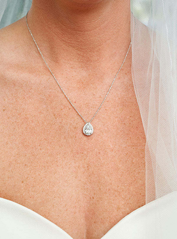 Teardrop 18K White Gold Necklace | Mix Mix Style [Hot Seller]-Mix MIx Style