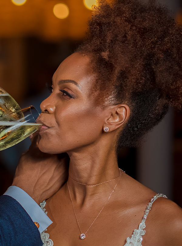 Moissanite Halo Stud 18K White Gold Earrings | Mix Mix Style [Hot Seller]-Mix MIx Style