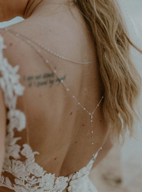 Dainty Akoya Pearl Y Lariat  Back Necklace | Mix Mix Style [Hot Seller]-Mix MIx Style