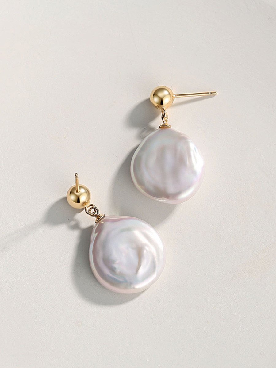 Irregular Akoya Pearl Button Earrings | Mix Mix Style