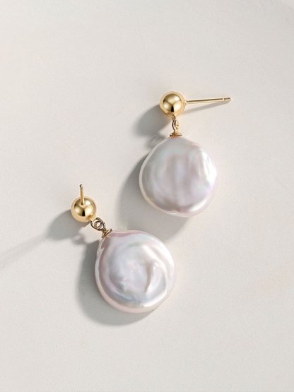 Irregular Akoya Pearl Button Earrings | Mix Mix Style