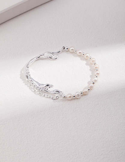 Sterling Silver and Akoya Pearl Bracelet | Mix Mix Style [Hot Seller]-Mix MIx Style