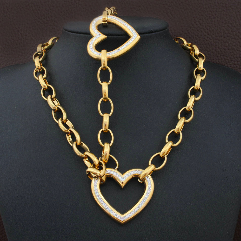 Ronda Heart Pendant Jewelry Set-Mix MIx Style