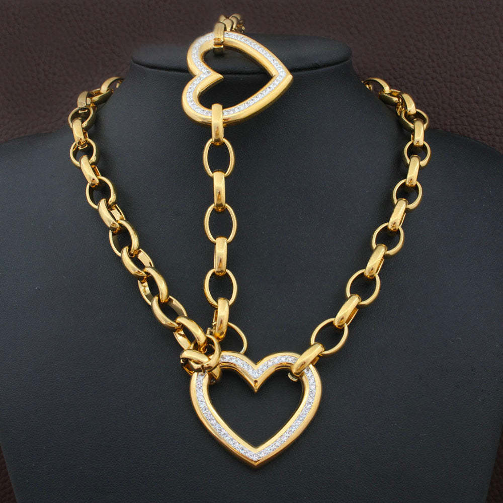 Ronda Heart Pendant Jewelry Set-Mix MIx Style