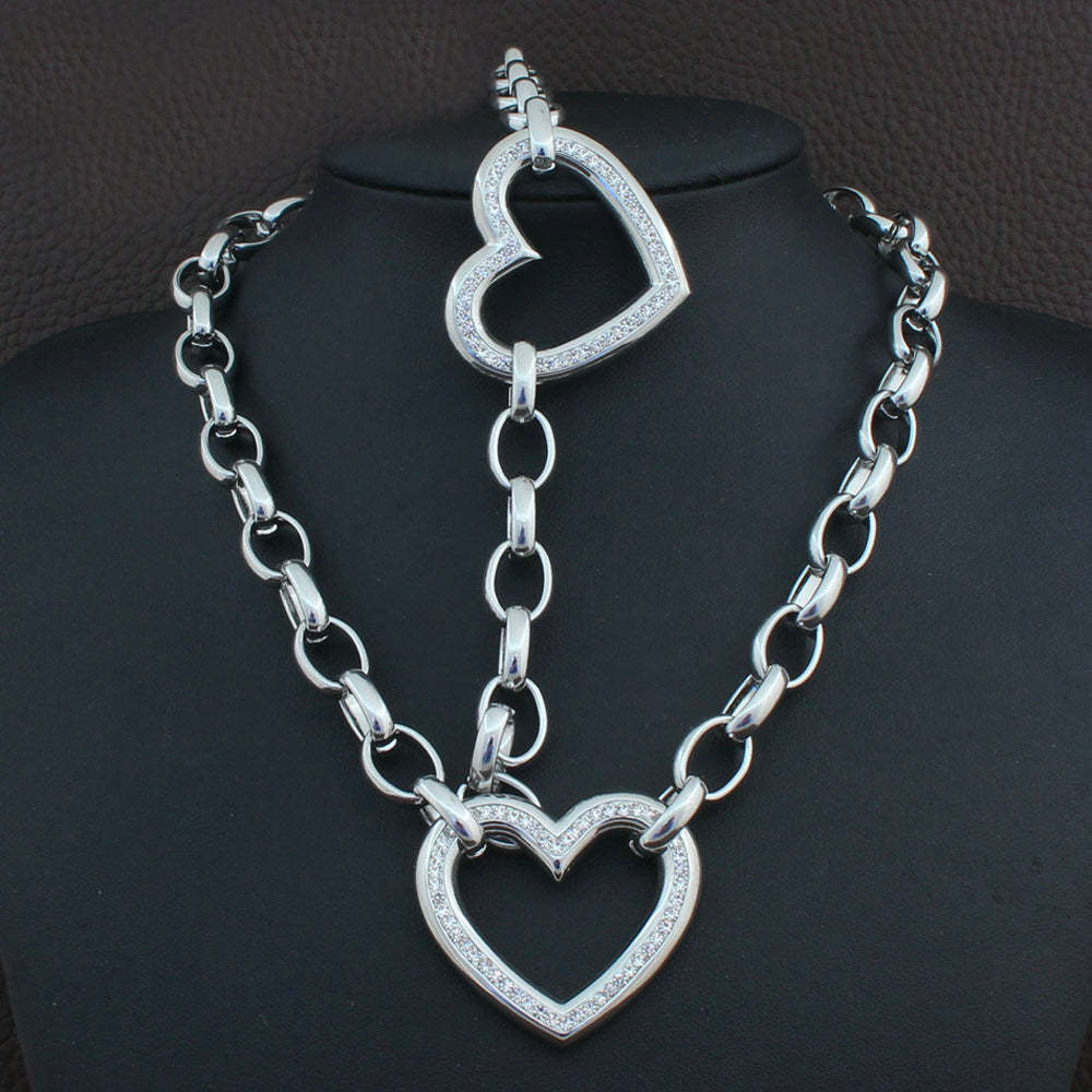 Ronda Heart Pendant Jewelry Set-Mix MIx Style