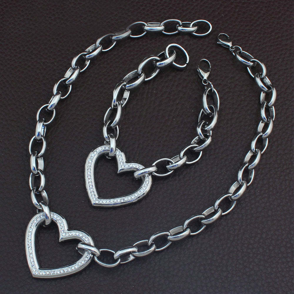 Ronda Heart Pendant Jewelry Set-Mix MIx Style