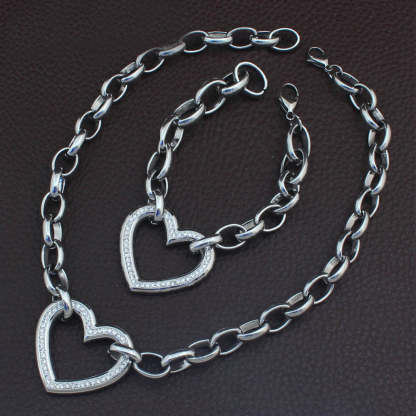 Ronda Heart Pendant Jewelry Set-Mix MIx Style