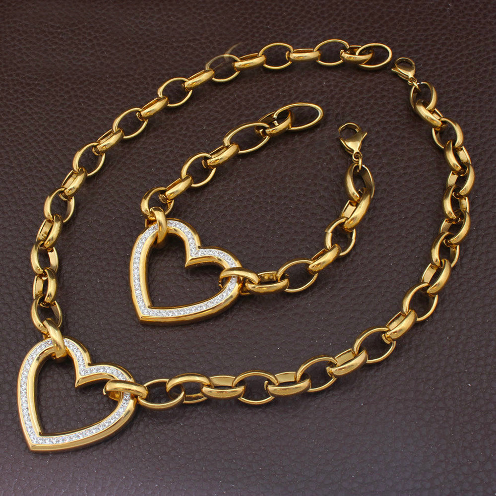 Ronda Heart Pendant Jewelry Set-Mix MIx Style