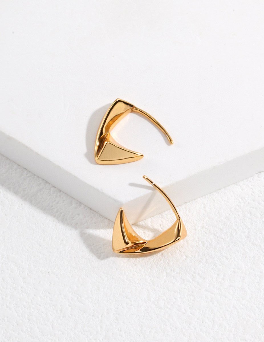Minimalist s925 Sterling Silver Triangle Hoop Earrings | Mix Mix Style-Mix MIx Style