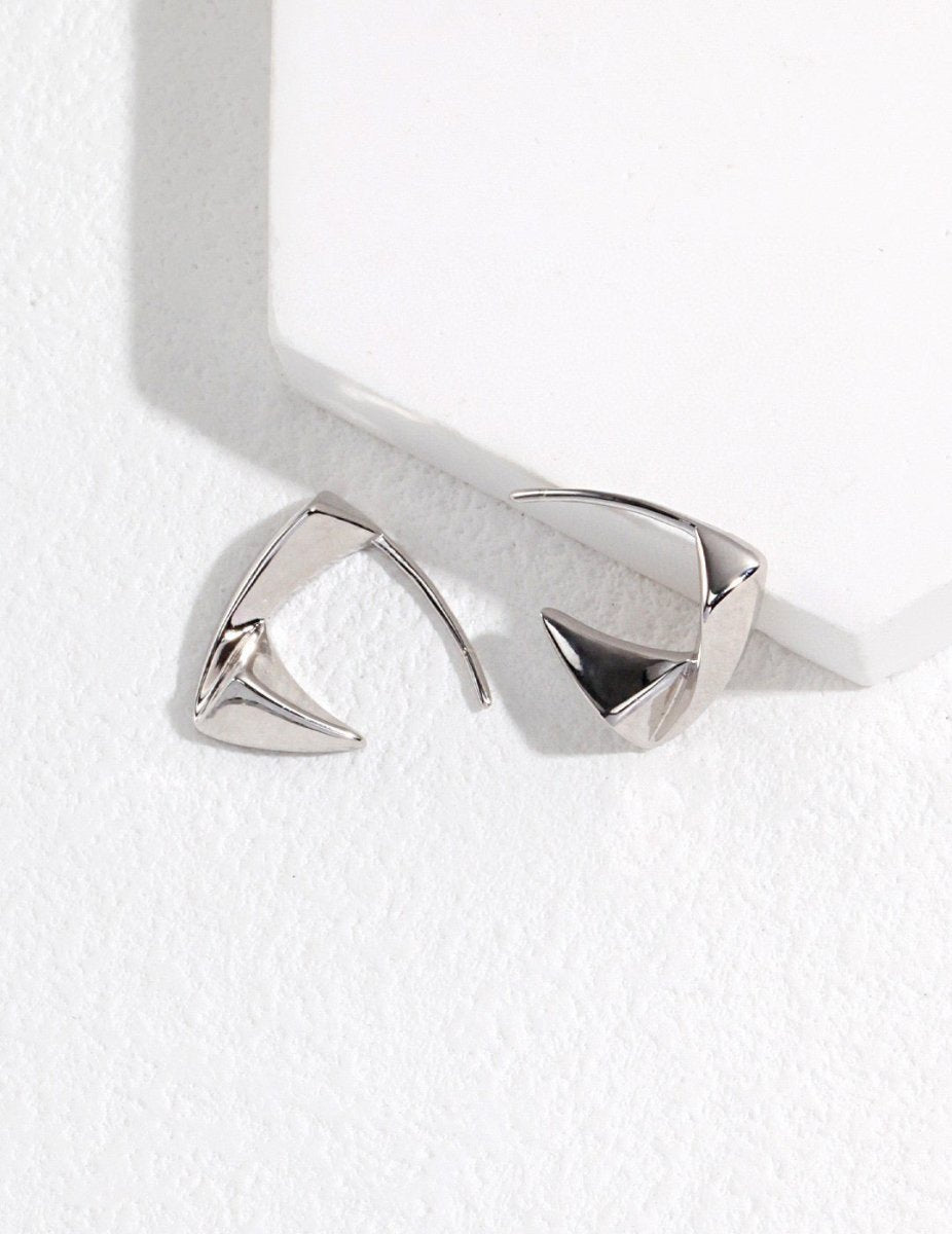 Minimalist s925 Sterling Silver Triangle Hoop Earrings | Mix Mix Style-Mix MIx Style