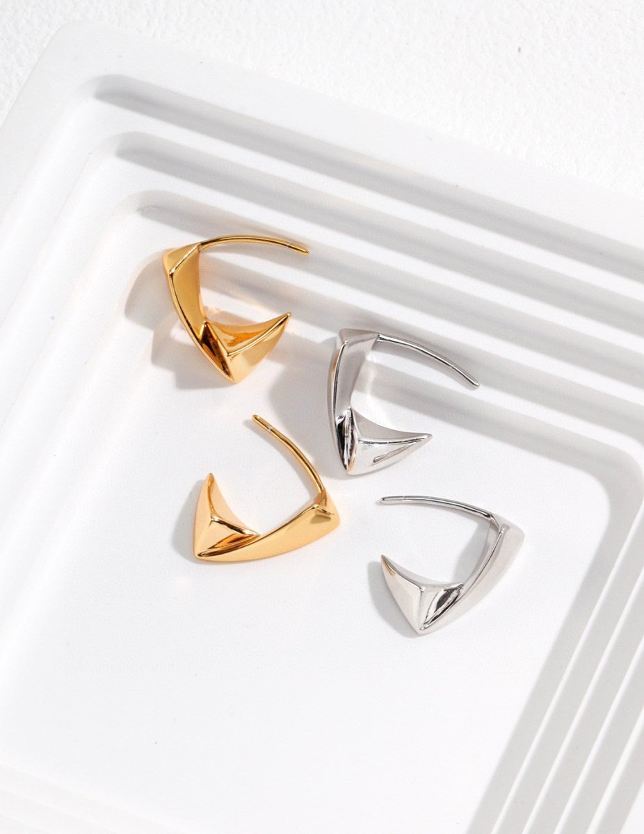 Minimalist s925 Sterling Silver Triangle Hoop Earrings | Mix Mix Style-Mix MIx Style