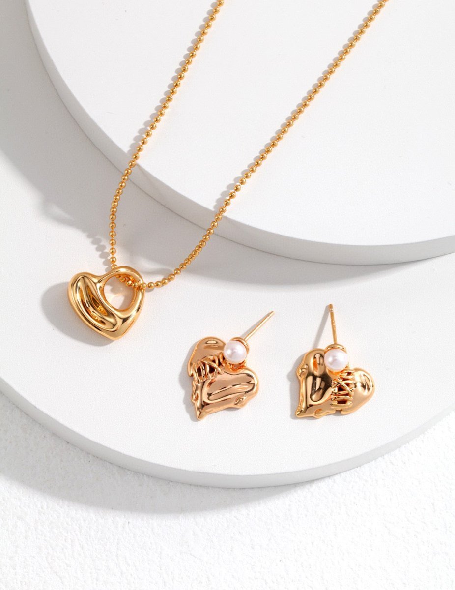 Broken Heart Sterling Silver and Akoya Pearl Earrings | Mix Mix Style