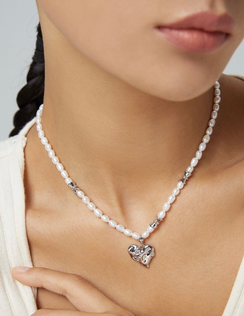 Heart Akoya Pearl Necklace | Mix Mix Style-Mix MIx Style