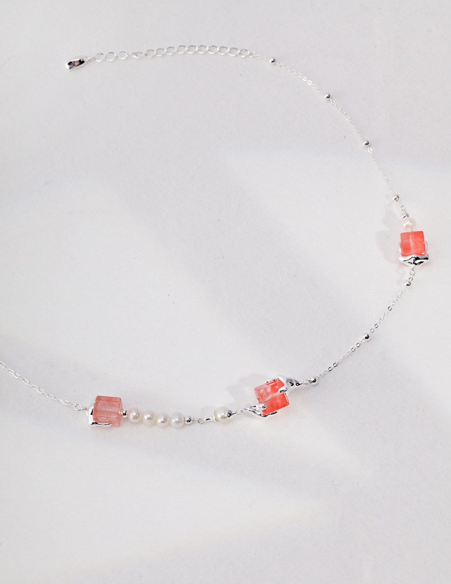 s925 Sterling Silver and Pink Crystal Necklace | Mix Mix Style-Mix MIx Style