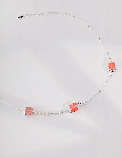 s925 Sterling Silver and Pink Crystal Necklace | Mix Mix Style-Mix MIx Style
