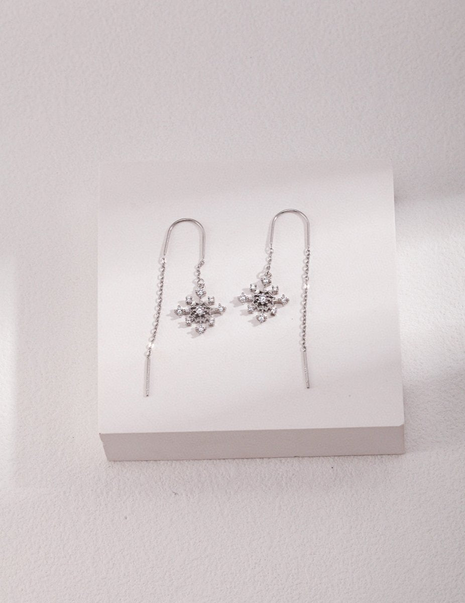 s925 Sterling Silver Snowflake Earrings | Mix Mix Style [Hot Seller]-Mix MIx Style