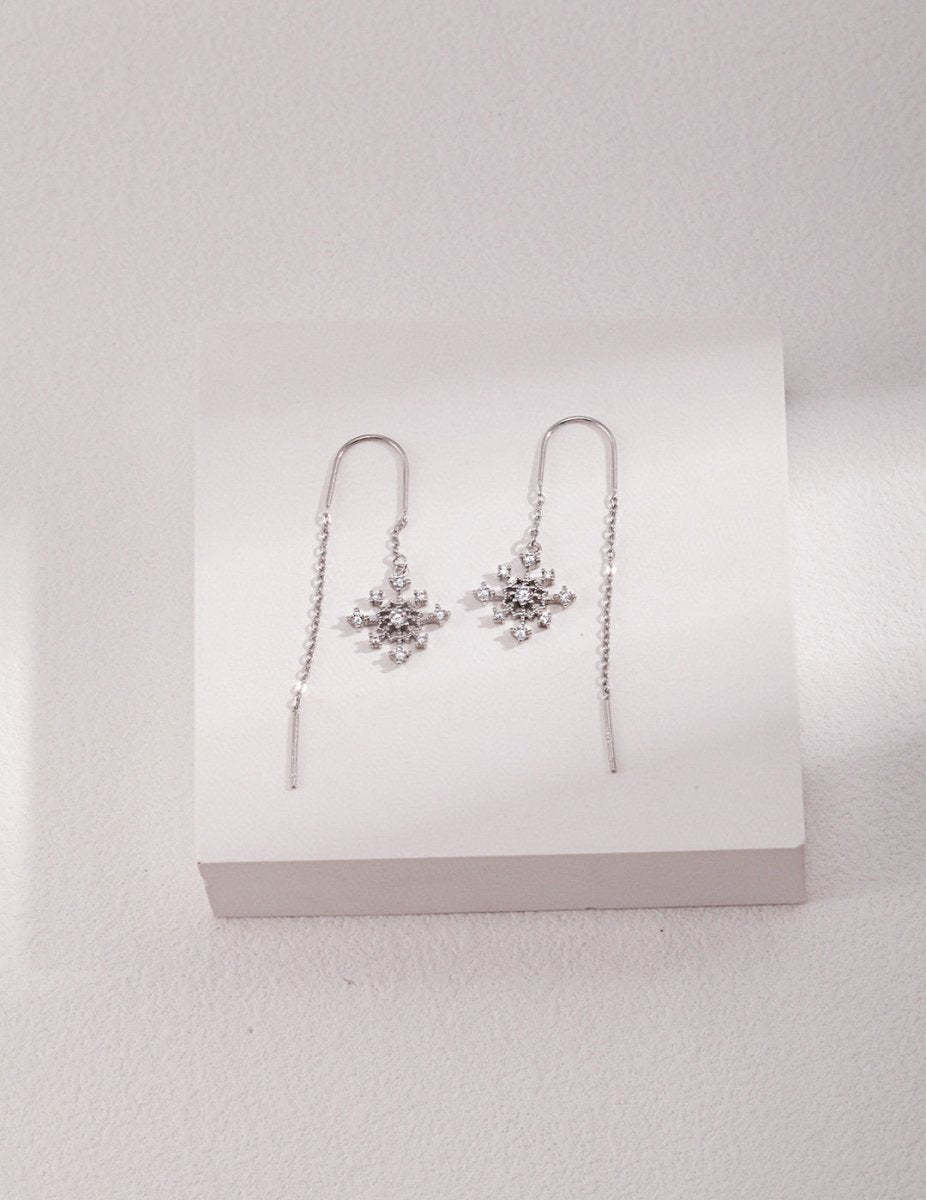 s925 Sterling Silver Snowflake Earrings | Mix Mix Style [Hot Seller]-Mix MIx Style